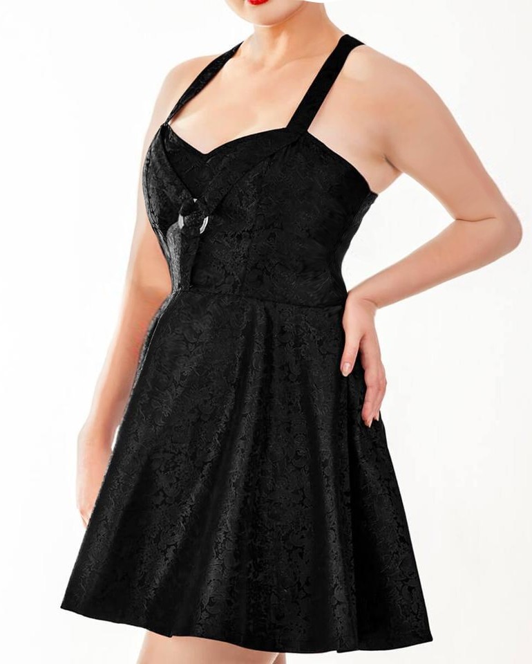 Schwarzes Brokat Kleid 